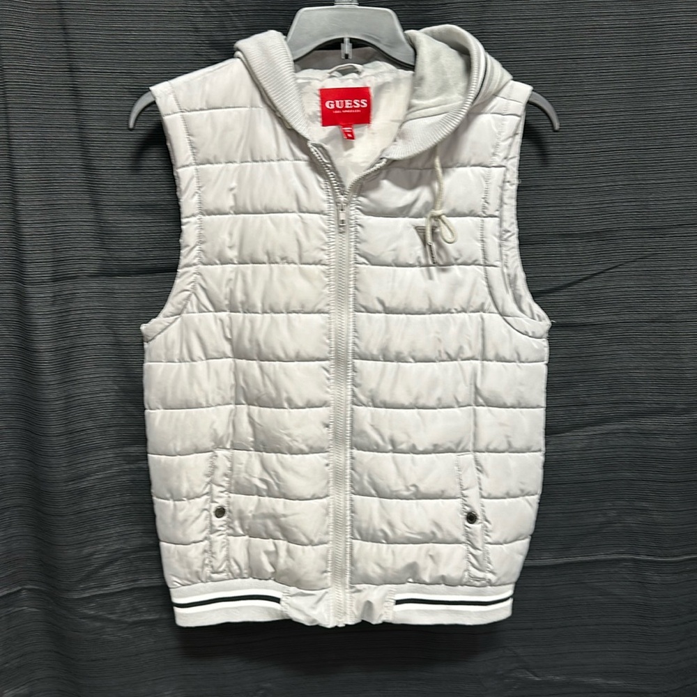 Guess" Puffy Vest Size M ‎ White All Season Good Quality / Box 14-12